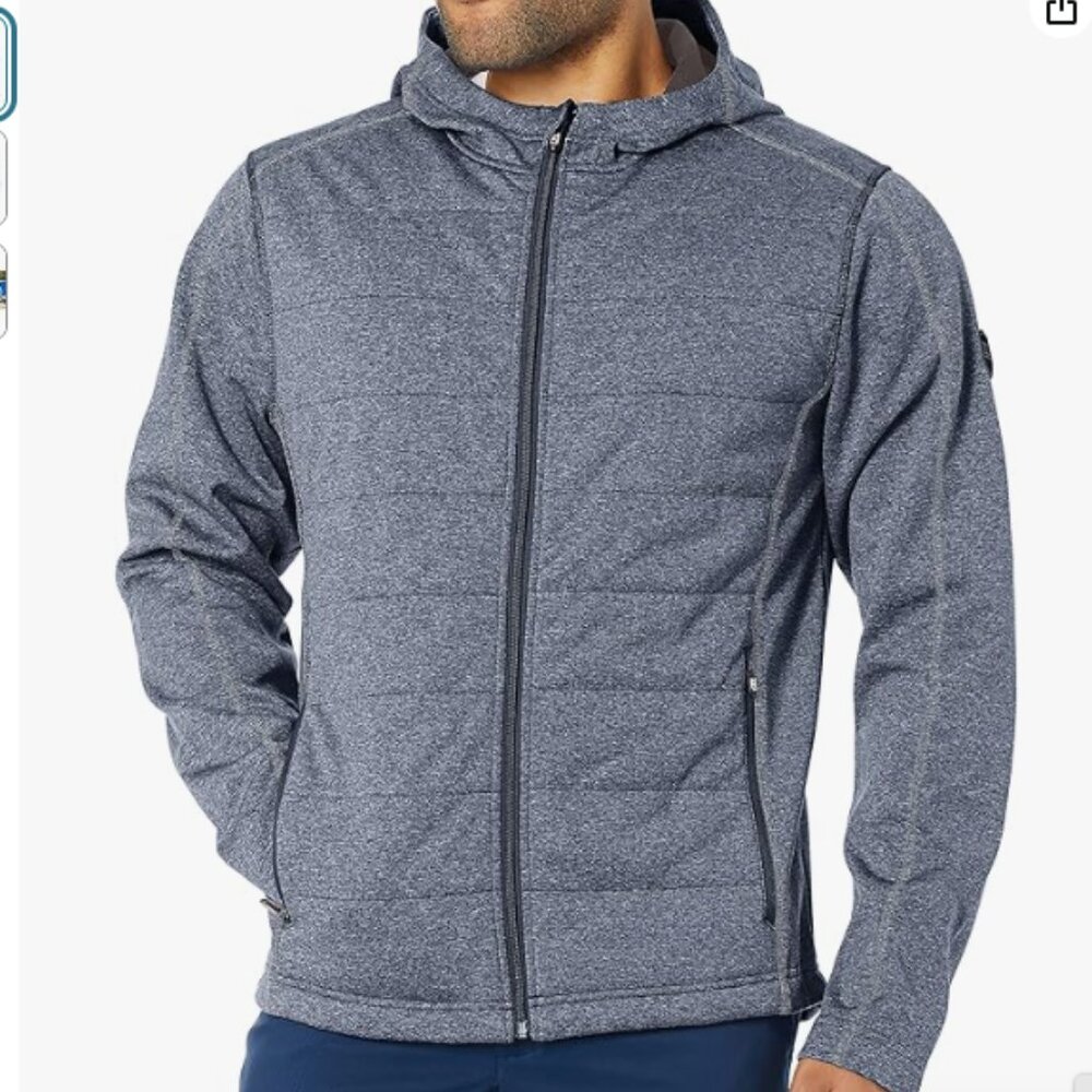 Cutter & Buck Men's Insulated and Quilted Altitude Full Zip Hooded Fleece Jacket